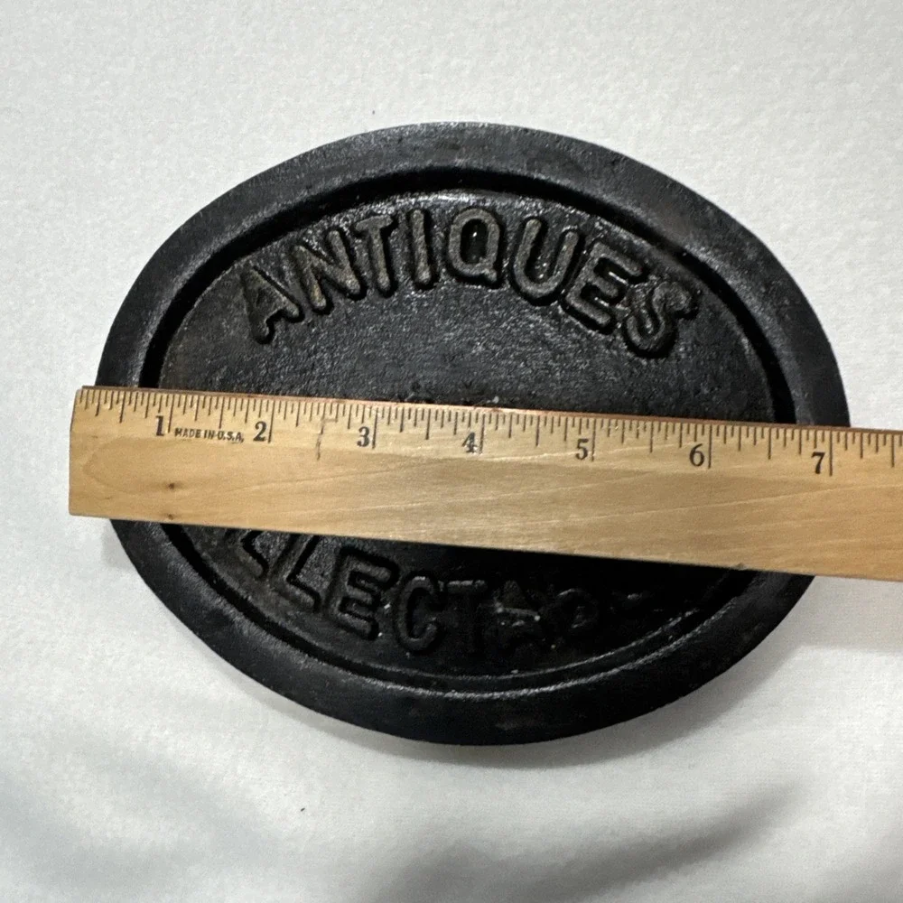 ANTIQUES COLLECTABLES  Sign 7.5 Inch Heavy  Cast Iron Oval